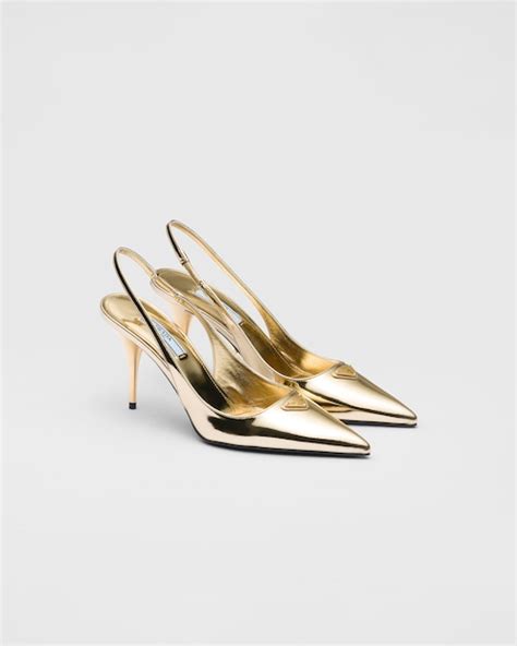 prada flat pumps|prada metallic pumps.